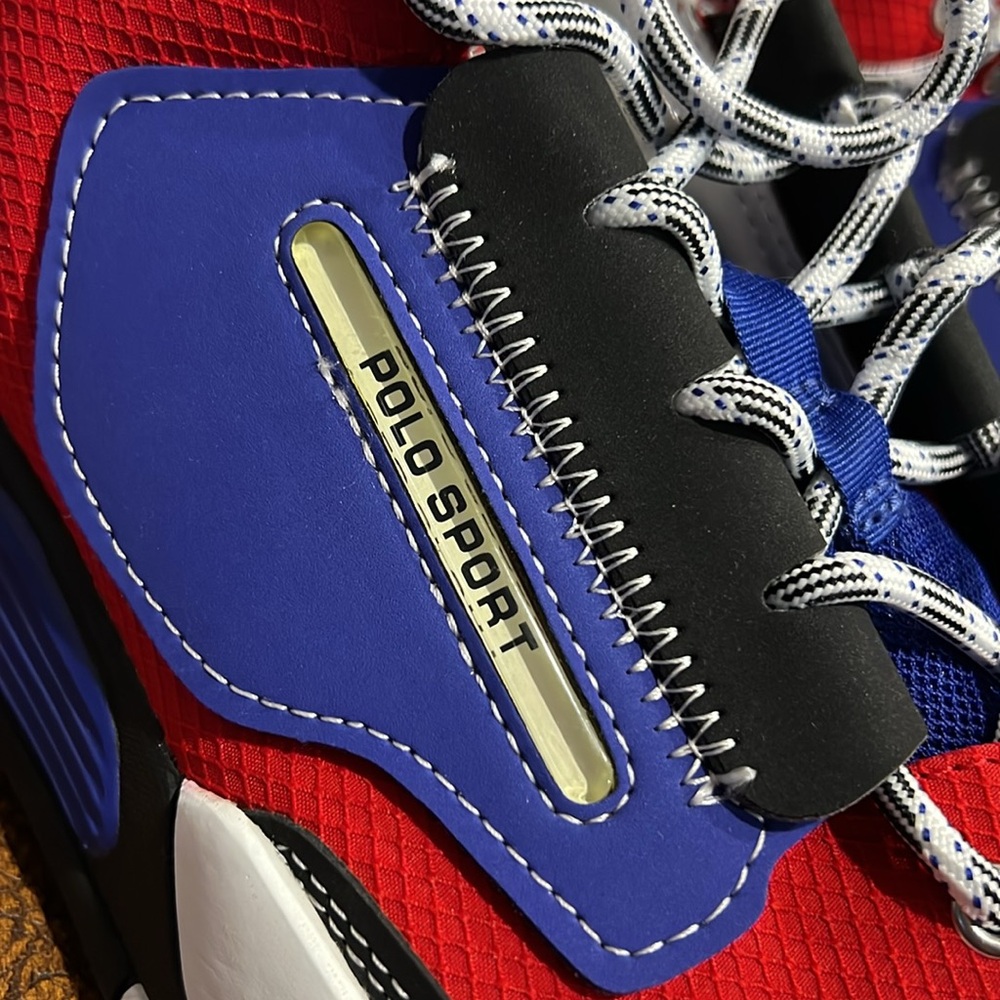 Brand New Ralph Lauren’s Polo Sport PS200 Casual Sneakers Red, White & Purple! - Picture 9 of 12